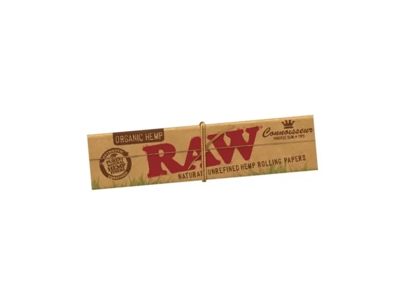 Cigaretové papírky RAW Organic Hemp -  Connoisseur King Size Slim s filtry