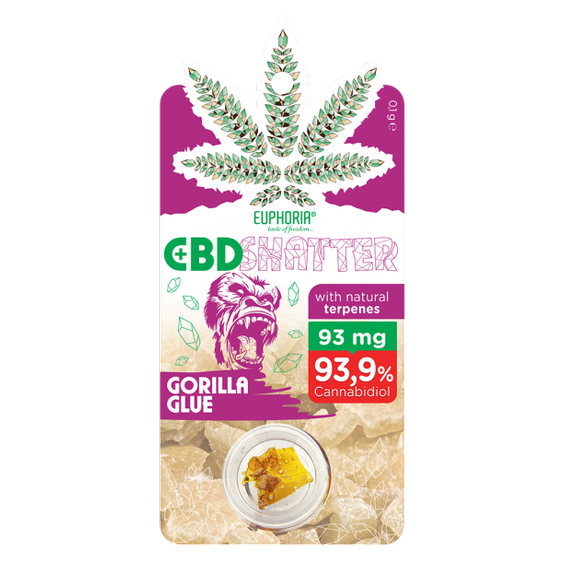 CBD shatter 93 mg Euphoria Gorilla Glue