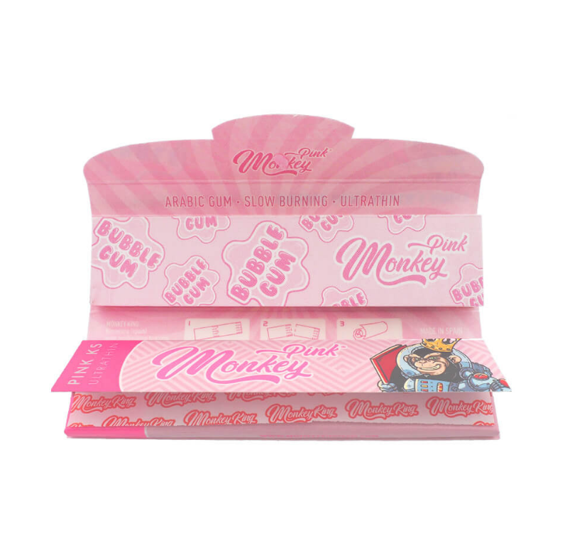 Papírky Monkey King Size Slim s filtry - růžové