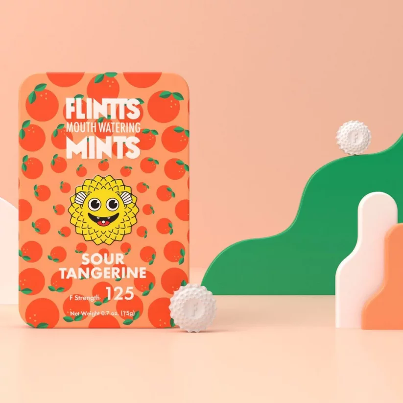 Flintts Mints - pastilky proti suchu v ústech - Sour Tangerine - F175