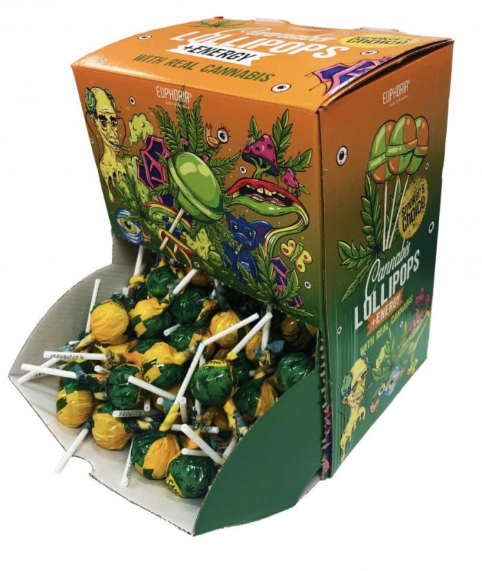Konopné lízátko energy drink